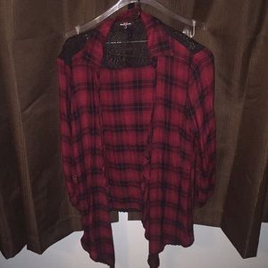Flannel Cardigan Fly-Away Shirt